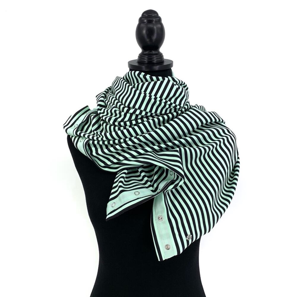 LULULEMON Vinyasa Scarf *Rulu Classic Stripe Mint Moment Black OS